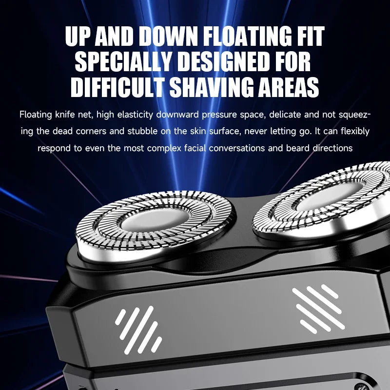 Men's Magnetic Double Blade Electric Shaver for Men Mecha Punk Style Rechargeable Shaver Powerful Beard Trimmer Razor Knife