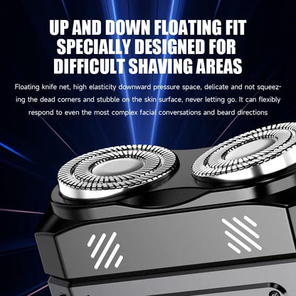 Men's Magnetic Double Blade Electric Shaver for Men Mecha Punk Style Rechargeable Shaver Powerful Beard Trimmer Razor Knife