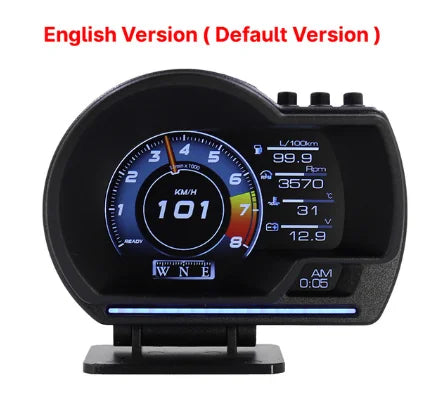 Newest A501 Car Head Up Display OBD2 Smart Car HUD Turbo Gauge Digital Odometer Security Alarm Water&Oil Temp RPM Auto Meter