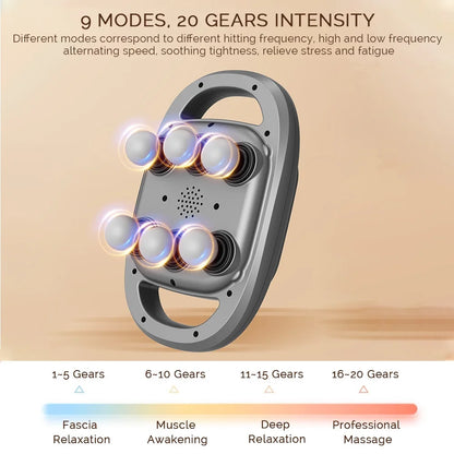 Fascial Massage Gun Electric Waist and Back Massager High-Frequency Vibration  Muscle Relaxation Electric Shoulder Massage Gun