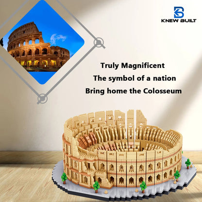 KNEW BUILT Euro Constrution Roma Colosseum Micro Mini Building Blocks for Adult Child Toys Set Arc Triomphe Louvre Big Ben Brick