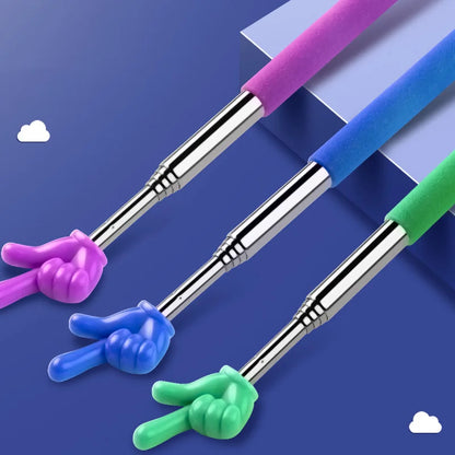 1pPointer Finger Stainless Steel Reading Sticks Telescopic Reading Finger Teaching Aids Gift for Teachers Pointer Finger Stick