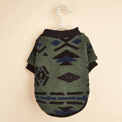Totems Print Puppy Dog Sweater for Small Dogs Winter Warm Pet Hoodie Clothes Poodle Schnauzer Bichon Pullovers mascotas Clothing