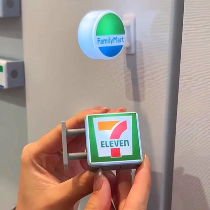 Hot Convenience Store Fridge Magnet Miniature Model Magnetic Attraction Decorate Night Light Atmosphere Light Glowing Signboard