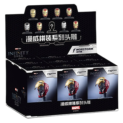 MORSTORM Tony Stark Iron Man Helmet MK7 MK15 MK46 MK85 MK42 MK21 MK 16 Anime Figure Model Assembly Toys Blind Box Christmas Gift