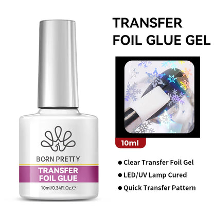 BORN PRETTY Transfer Foil Nail Gel Polish Semi-Permanant Varnish For Adhesive Sticker Nail Glue Soak Off UV LED Gel Nail Art Man