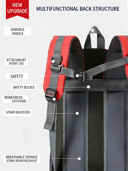 Homefish 40L Waterproof Hiking Backpack Large Capacity Breathable Rucksack Unisex Outdoor Camping Travel Climbing Sports Bag