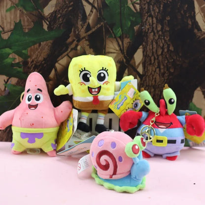 Anime Spongebob Squarepants Patrick Star Squidward Eugene H. Krabs Gary Stuffed Plush Toy Pendant Keychain Birthday Gift For Kid