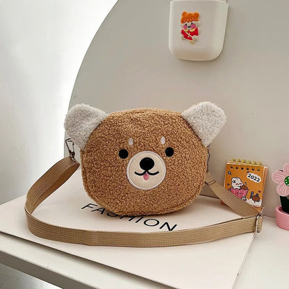 Japanese style cute bag for women cartoon plush shoulder bag for women new crossbody bag small mobile phone & wallet bag for wom