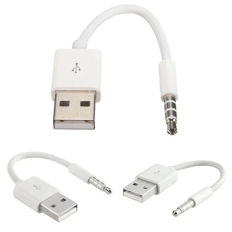 Charger Data USB 3.5mm Sync Audio Cable For IPod Shuffle 3rd 4th Gen Accessory Earphone Charging 15cm