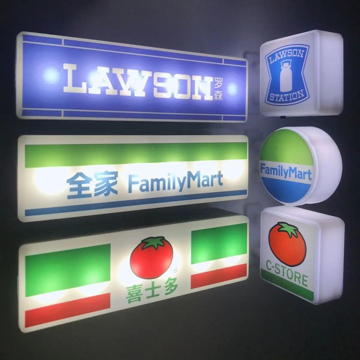 Hot Convenience Store Fridge Magnet Miniature Model Magnetic Attraction Decorate Night Light Atmosphere Light Glowing Signboard