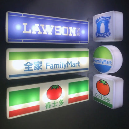 Hot Convenience Store Fridge Magnet Miniature Model Magnetic Attraction Decorate Night Light Atmosphere Light Glowing Signboard