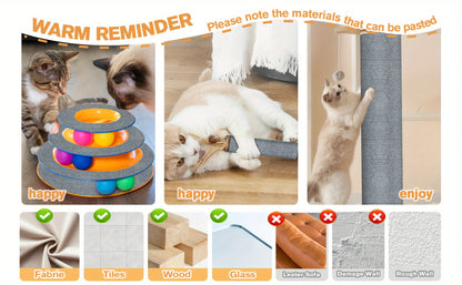 Trimmable Cat Scratching Mat Cat Scratcher Sofa Tape Scratching Post Self-adhesive Carpet Cats Scratch Board Cat Accessories
