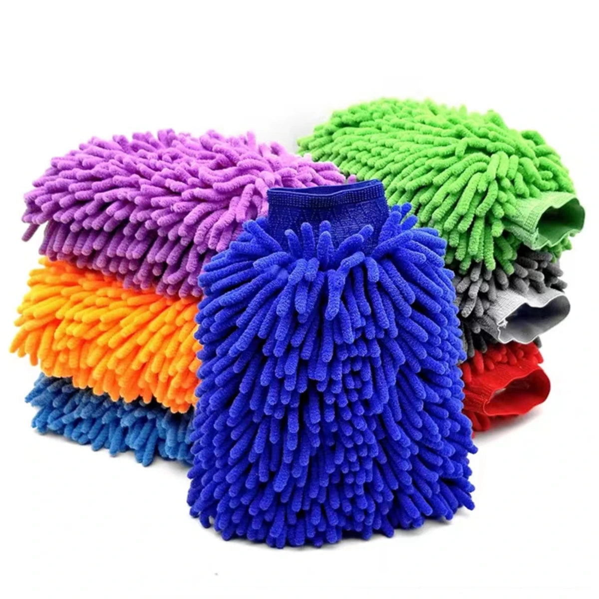 Microfiber Car Wash Mitt Double Sided Chenille Auto Gloves Ultra Absorbent Wash Car Sponge Scratch Free Microfiber Car Cleaning