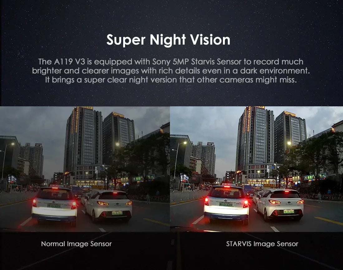 VIOFO A119 V3 2K Car Parking Mode G-Sensor Rota Lens 2560 *1600P DVR Super Night Vision Quad HD Dash Cameras Optional GPS CPL