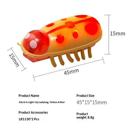 Mini Electric Bug Pet Dog Cat Toy Interactive Cute Ladybird Beetle Animal Shape Cat Toys Walking Insect Cat Playing Supplies