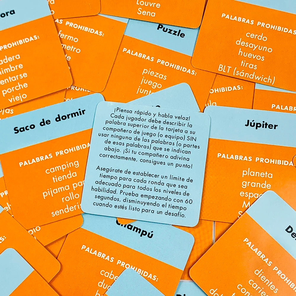 Spanish Mini Size Game Cards " Name That Word !" 50 Pcs Cards Game Family Gathering Card Game Camping Game