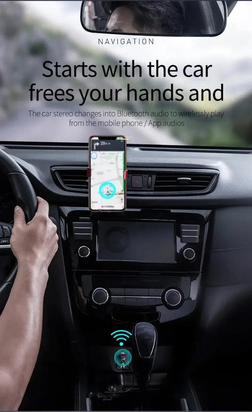 Wireless Audio Adapter Bluetooth 5.0 Receiver Car Kit 3.5MM 3.5 Jack AUX Auto Stereo Music USB Dongle for Car Speaker Amplifier