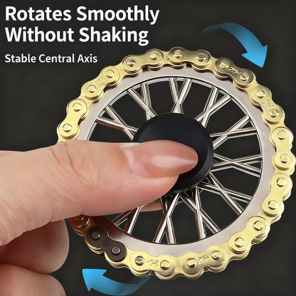 Metal Sprockets Flywheel Gear Fingertip Gyro Fidgeting Spinner Antistress Anxiety Bike Chains Spinner Fidget Toys for Adult Kids
