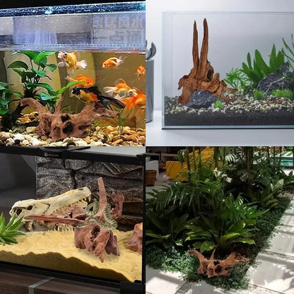 10-15CM Natural Driftwood Aquarium Decor - Premium Wood Fish Tank Ornament, Authentic Wooden Landscape for Aquatic Environments