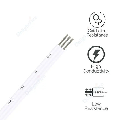 3Pin Electronic Cable Tinned Copper 18 20 22 AWG Hookup 12V Electrical Wire for WS2811 WS2812B LED Strip Lights Auto Lamp Driver