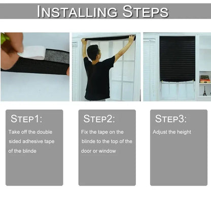 1Pc Shades Self-adhesive Half Windows Nonwoven Folding Curtain Bathroom Balcony Living Room Balcony Curtains Pleated Blinds