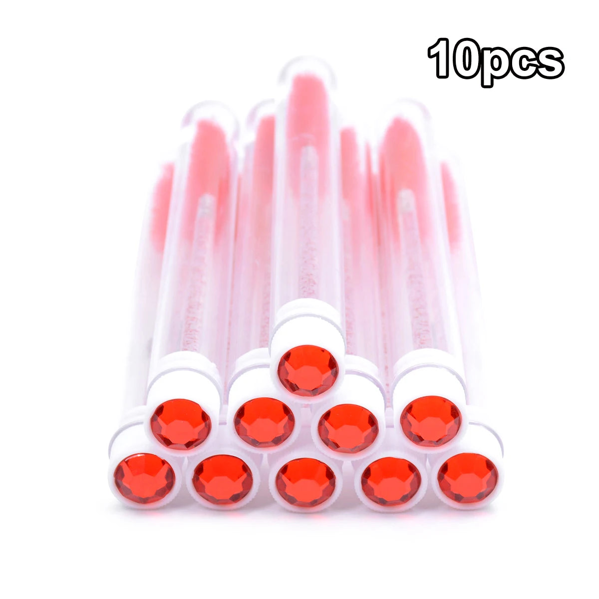 10pcs Diamond Eyelash Brushes Spoolies Reusable Lash Mascara Wands In Tubes Eye Brow Applicatos Eyelash Extension Combs Case