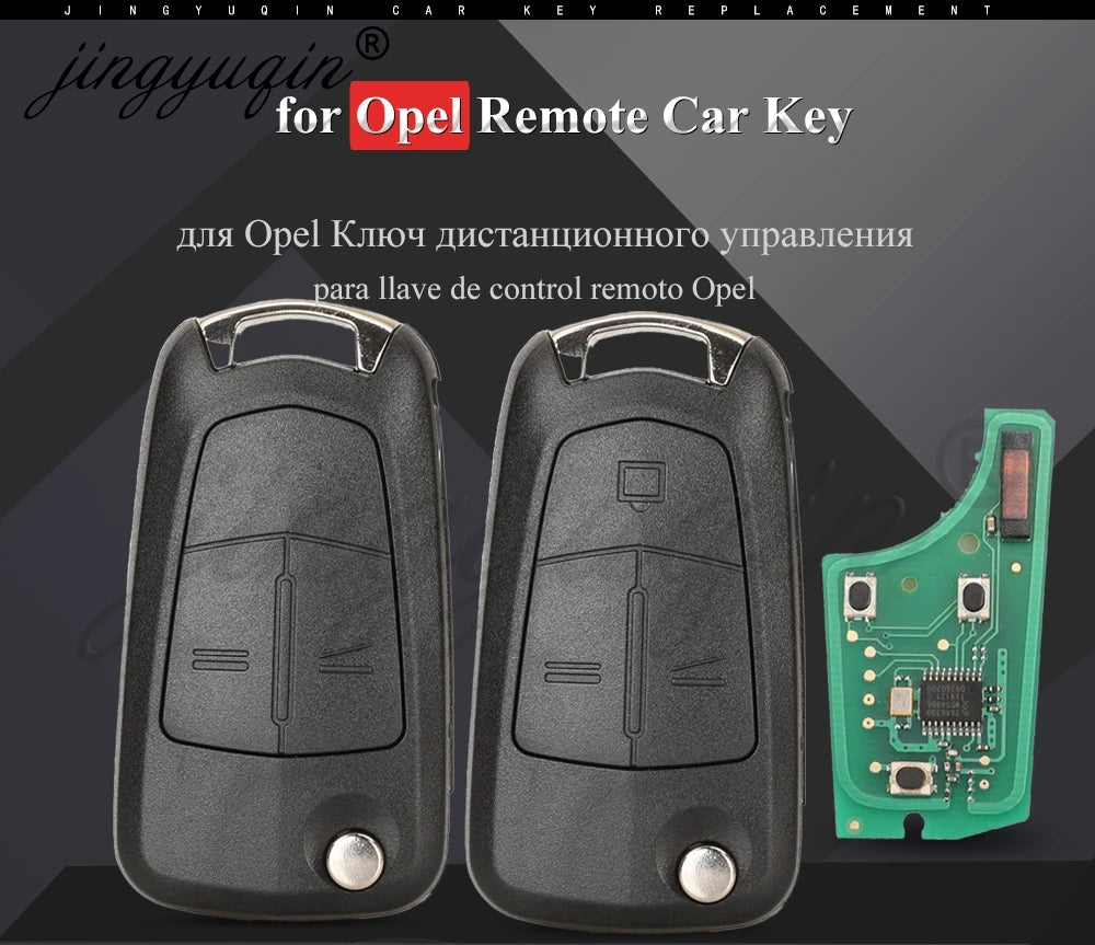 jingyuqin Flip Remote Car Key 433Mhz For Opel/Vauxhall Astra H 2004-2009 Zafira B 2005-2013 Vectra C 2002-2008 Corsa D 2007-2012