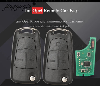 jingyuqin Flip Remote Car Key 433Mhz For Opel/Vauxhall Astra H 2004-2009 Zafira B 2005-2013 Vectra C 2002-2008 Corsa D 2007-2012