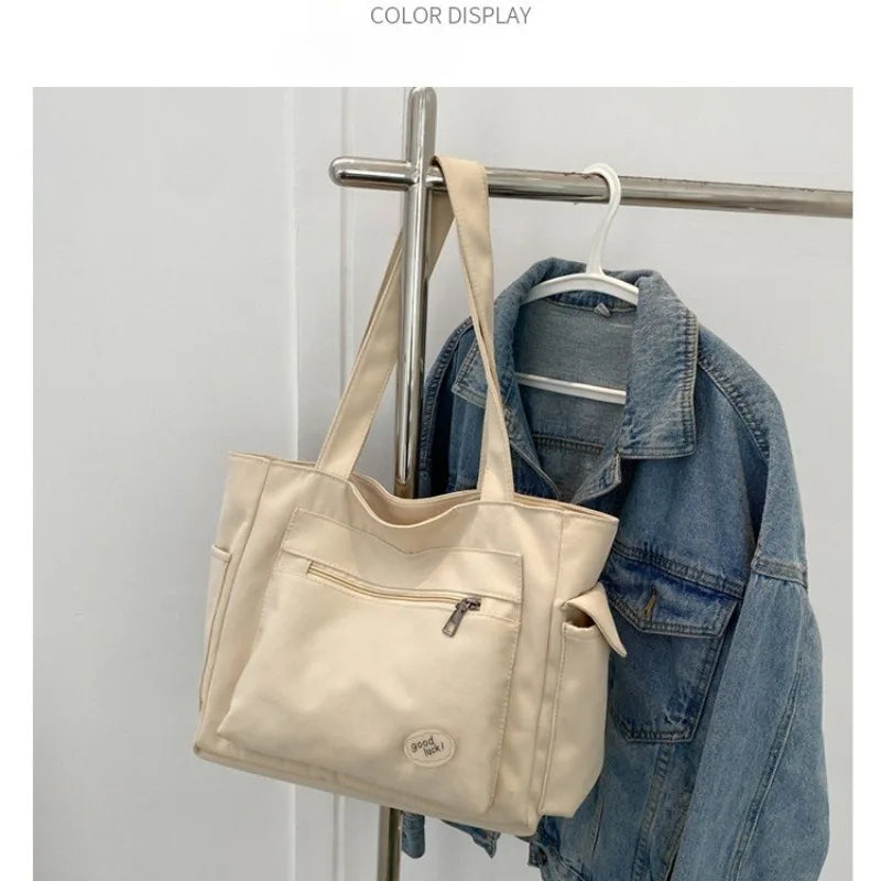 2025 Fashion Shoulder Bag for Women's Class Large Capacity Student Tote Bag  New Canvas Commuter Handbag Women Bag Eco Bag