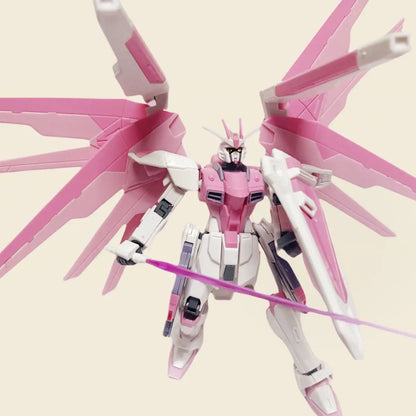 ZGMF-X10A HG 1/144 Freshman Freedom Mecha Assembly Model Action Figures Cherry Blossom Color Scheme Children Toy Gift Decorate