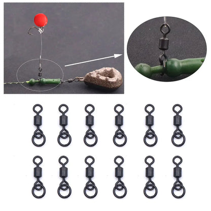 20pcs Carp Fishing Accessories Flexi Rolling Swivels Chod Rig Hair Rig Quick Change Hooklink Ring Swivels For Fish Tackle