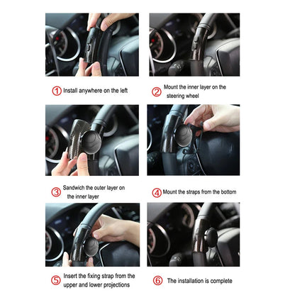 Universal Car Steering Wheel 360° Spinner Handle Ball Knob Booster Multifunctional High-end One-hand Steering Assist Driving