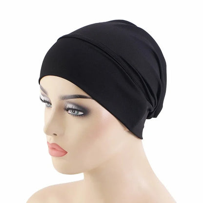 2020 soft modal inner Hijab Caps Muslim stretch Turban cap Islamic Underscarf Bonnet hat female headband tube cap turbante mujer