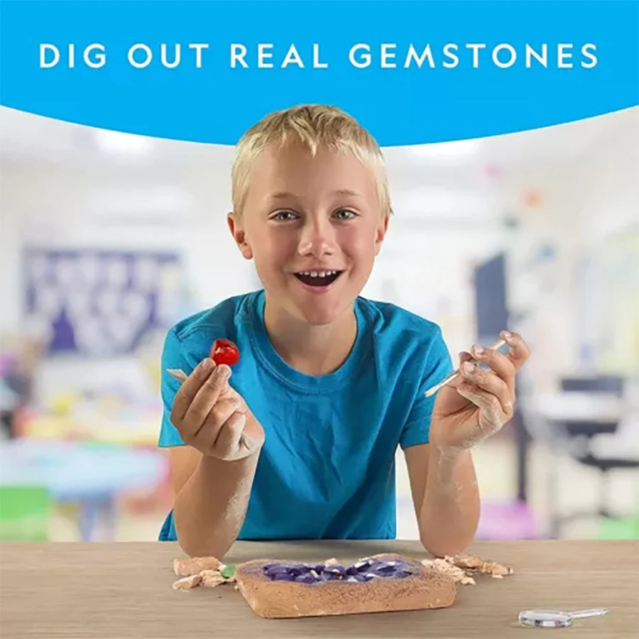 nationals geographics dig and discover gem stone crystal dig toy set child learning educational toy crystal mining kit Kids gift