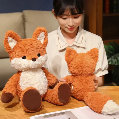 Cute Fluffy Fox Plush Toy Soft Cartoon Orange Foxes Stuffed Doll Baby Appease Children toys
