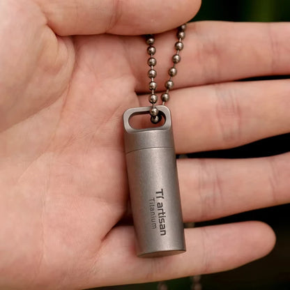 Tiartisan Pure Titanium Sealed Mini Pill Box  Outdoor Travel Waterproof Small Tool Parts Container Multi-Purpose EDC Tool