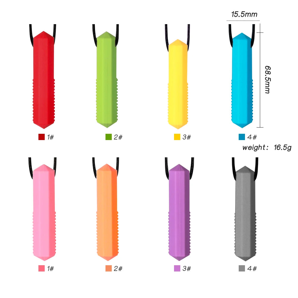 1pcs Silicone Teether Kids Chew Necklace Sensory Chewy Pendant Oral Motor Toys Therapy Tools for Autism ADHD Children's Goods