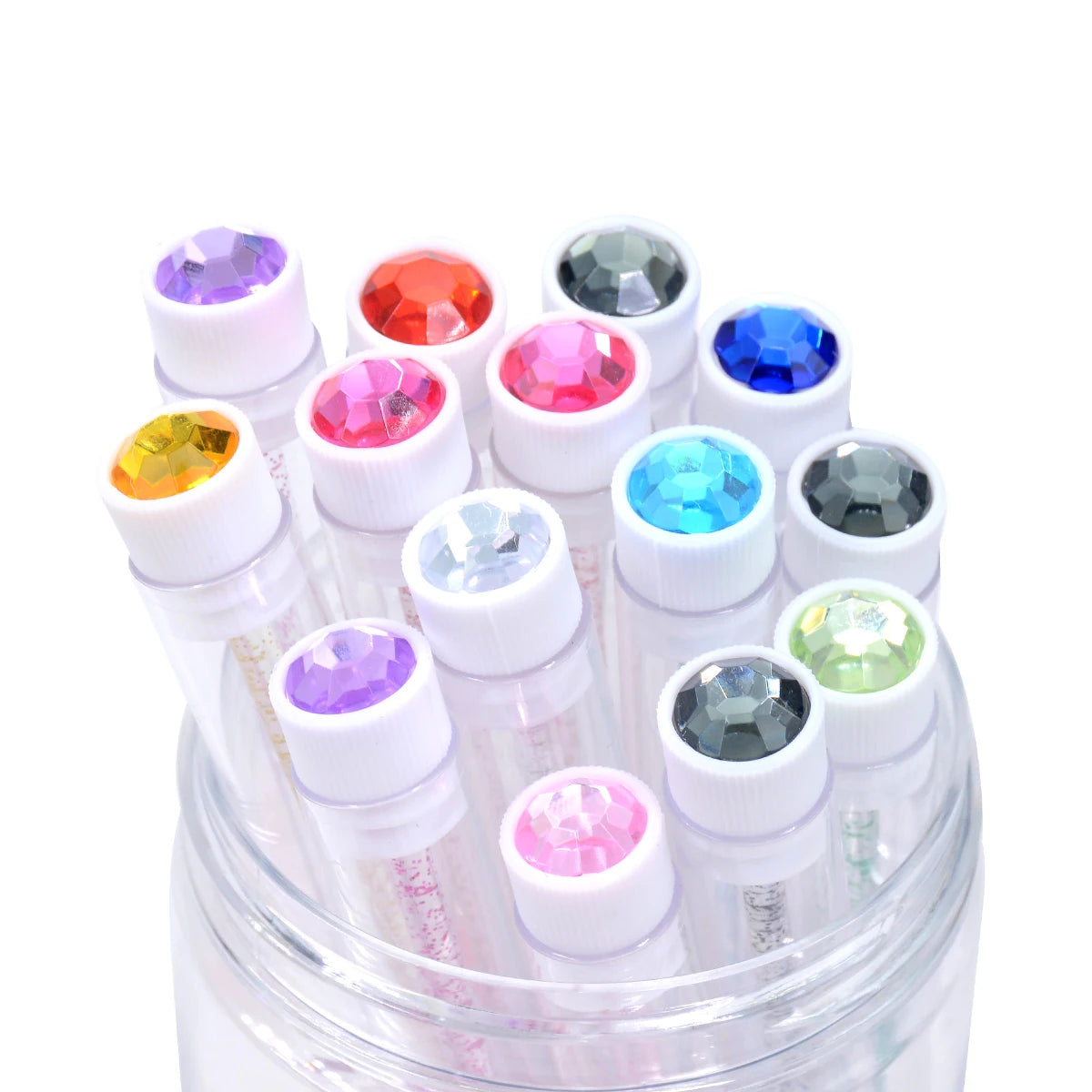 10pcs Diamond Eyelash Brushes Spoolies Reusable Lash Mascara Wands In Tubes Eye Brow Applicatos Eyelash Extension Combs Case