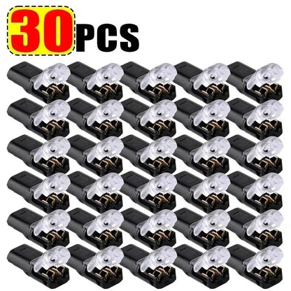 10/20/30/50/100 Pcs 2 Pin Compact Wire Terminals No Wire-Stripping Required Wire Connectors Quick Splice Wire Wiring Connector