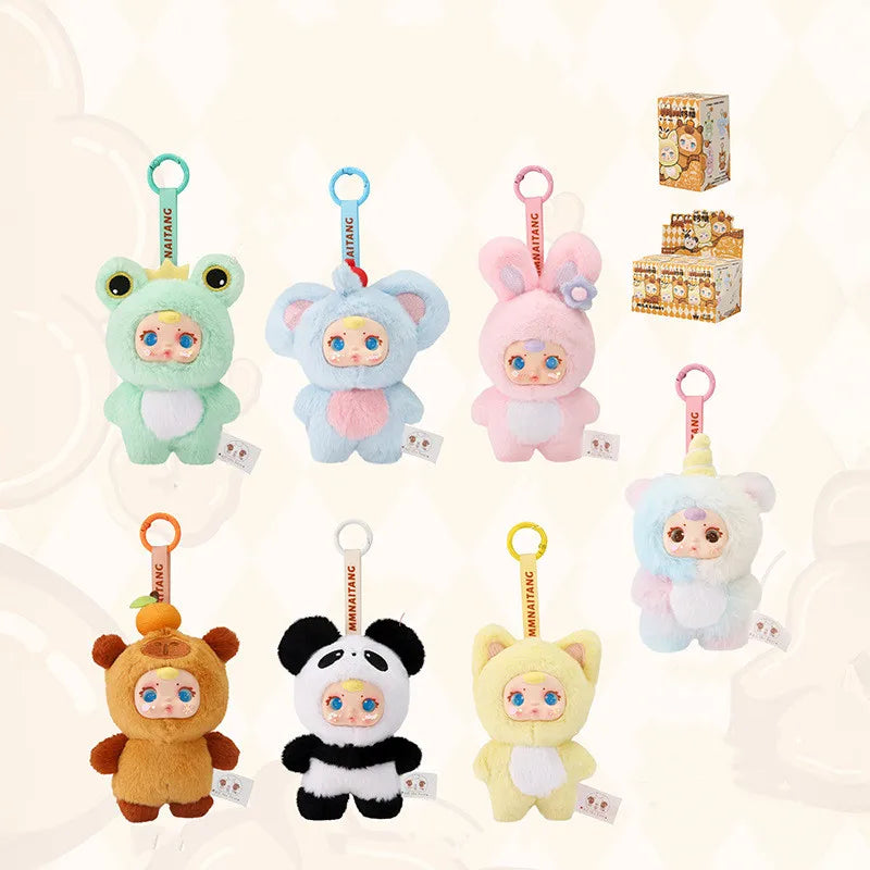 New Cute Milk Candy Capybara Elephantidae Panda Anime Figure Plush Pendant Backpack Decor Blind Box Surprise Toys Birthday Gifts