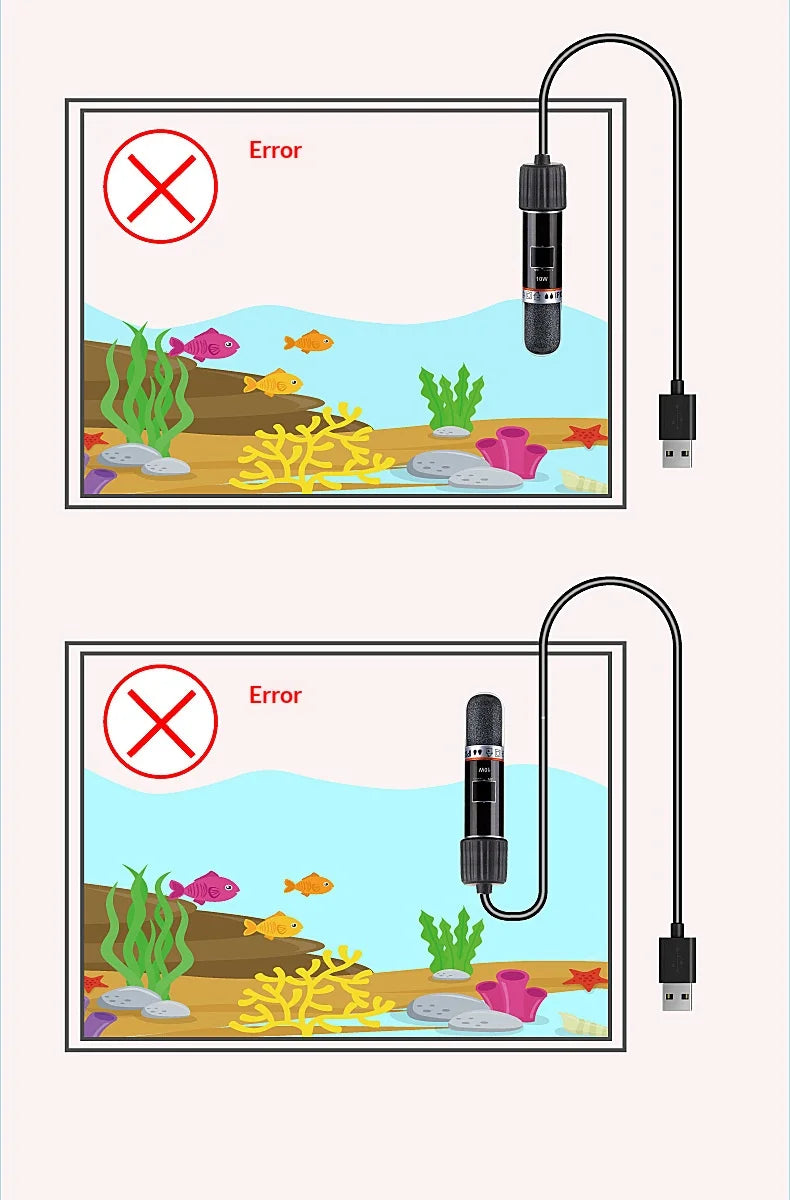 USB Mini Aquarium heating rod for Small Fish Tank 26°C Constant Temperature Aquarium Heater Submersible Thermostat Heater 10W