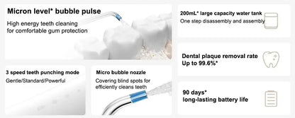 2025 New MIJIA Portable Oral Irrigator 2 Dental Teeth Whitening Flosser bucal tooth Cleaner vibration waterpulse Water Thread