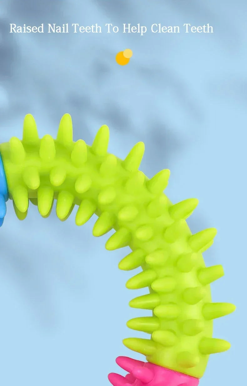 Cute Dog Toys Training Flying Discs Pet Ring Spiky Circle Ring Dog Bite-Chew Molar Cleaning Tooth Pet Supply Toy Dog Accessories