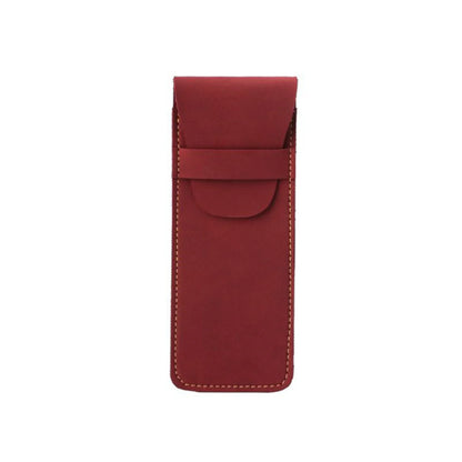 Vintage Frosted PU Leather Flap Pen Case High-end Fountain Pen Protective Sleeve Large Capacity Double Set of Pen Case