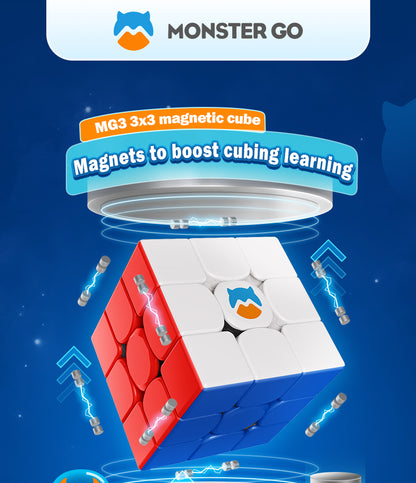 GAN Monster GO 3x3 M EDU Magnetic Magic Speed Cube Stickerless Professional Fidget Toys GAN MSG EDU 3X3 Cubo Magico Puzzle