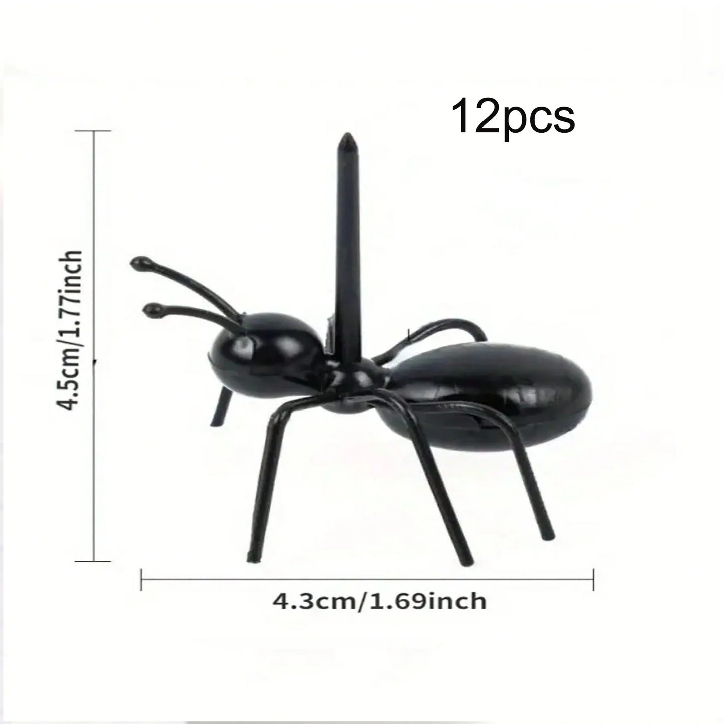 12pcs Halloween Creative Ant Fruit Sticks, Fruit Forks, Reusable Food and Fruits, Halloween Party Decorations, Home Decor
