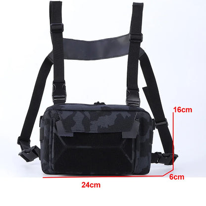 Tactical Chest Vest Bag Backpack Front Rig Pouch Outdoor Camping Cycling Hiking Hunting Climbing Fishing Lure Travel Fanny Pack