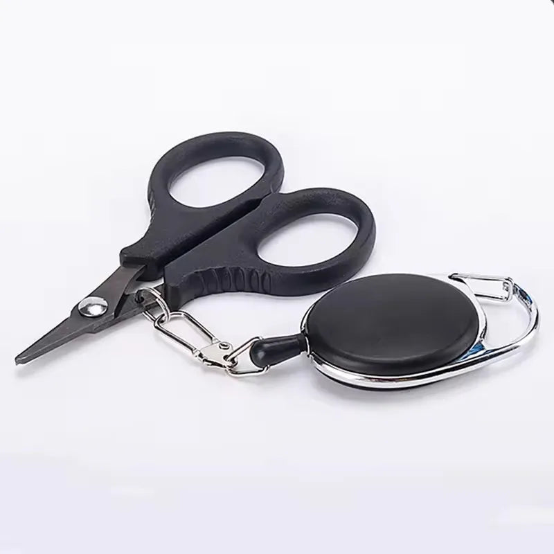 WEIHE Steel Fishing Scissors Set pesca Scissors With Badge Reel Cutting Line Tool Fishing Tools