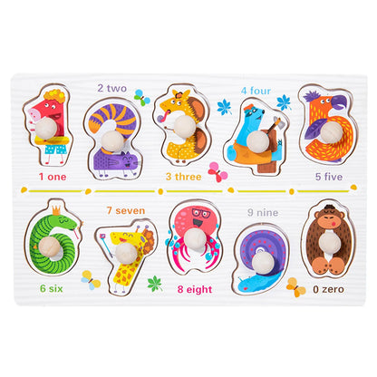 1pc Wooden Jigsaw Puzzle Kids Montessori Games Educational Toys for Children Animal Fruits Shapes Hand Grasp Board Wood Puzzles